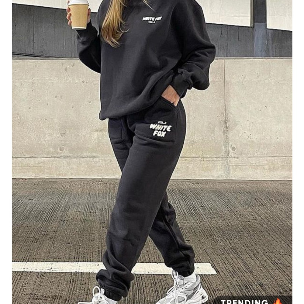 White Fox Sweatshirt + Sweat pant set
